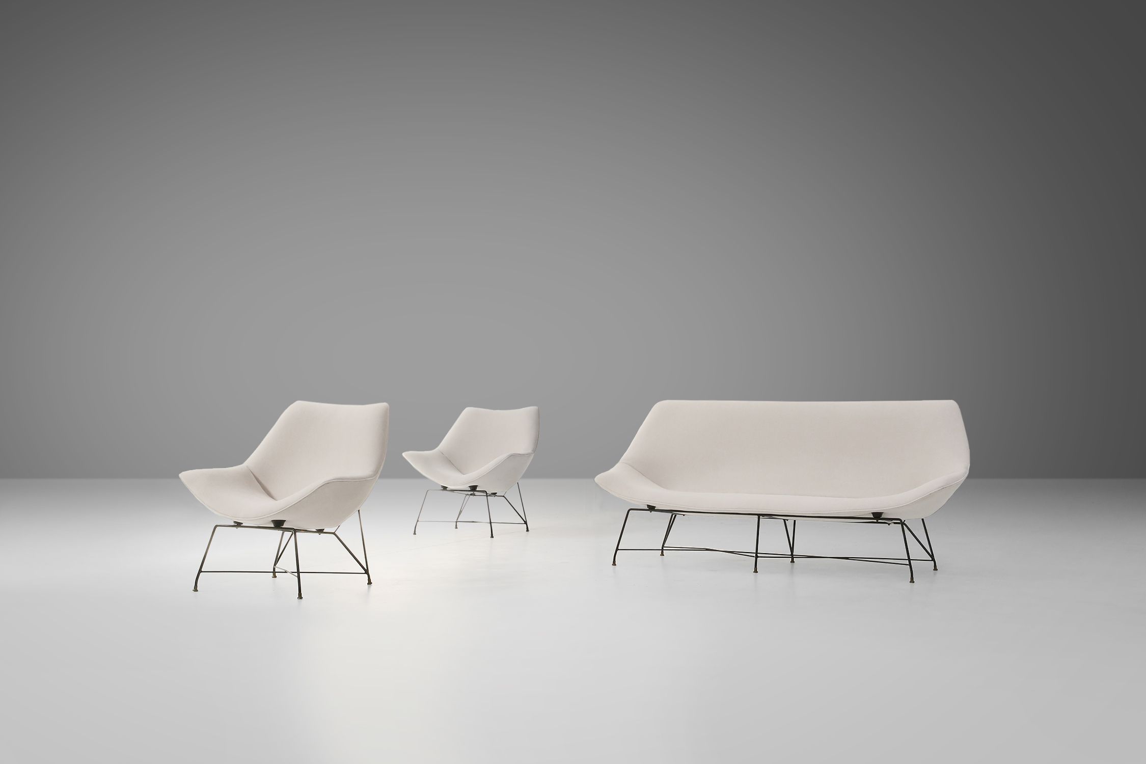 Cosmos Living Room Set of 3 by Augusto Bozzi for Saporiti, Italy, 1954 thumbnail